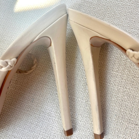 SCHUTZ Jada Braided Ankle Tie High Heel Sandals in Eggshell Sz 7 - Picture 12 of 14